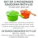 Set of 2 Microwave Saucepan With Lid Store Heat and Eat 800ml each