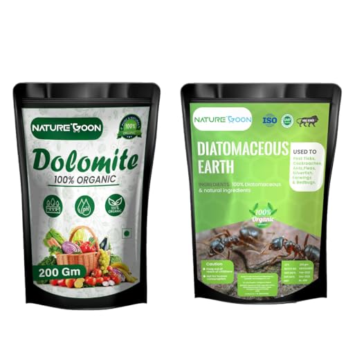 Image of (Diatomaceous Earth Powder 200gm+Dolomite 200gm) | 100% Organic and Natural | Safe and Organic Pest Control for Your Garden and Home.