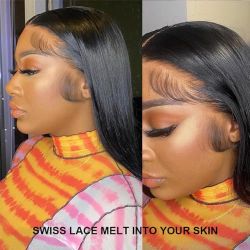 12A 13x6 HD Transparent Lace Front Wigs Human Hair 200 Density Silky Straight Human Hair Wigs 26 Inch Glueless Virgin Hair Lace Frontal Wig Pre Plucked with Baby Hair - Image 8