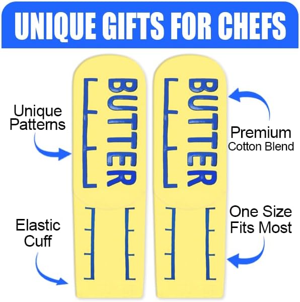 Butter Gifts Socks - Funny and Crazy Novelty Socks for Men Women, Unique Birthday Gifts in Yellow BUTTER Design,Gifts Box Ready for Present