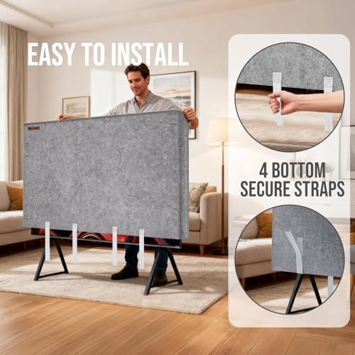 IC ICLOVER TV Cover for Moving, 60"-65" Tear Resistance Thick Felt TV Cover - Image 4