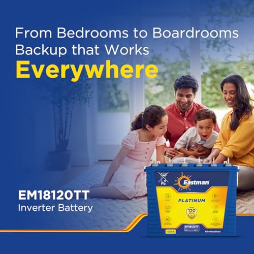 Image of Eastman EM18120TT | Tall Tubular | 180 AH Inverter Battery |Warranty 120 (60+60) Months for Home & Office