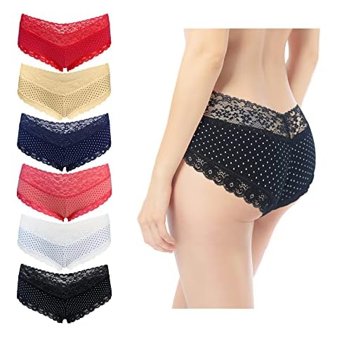 L & K-II 6-Pack Women's String Thong Sugar-Sweet Cotton dots 3202 S/M Cover