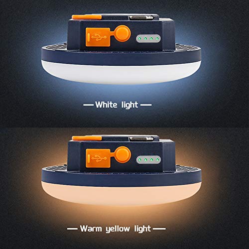 Lâmpada LED portátil para acampamento ao ar livre com lanterna brilhante recarregável USB Lâmpada de