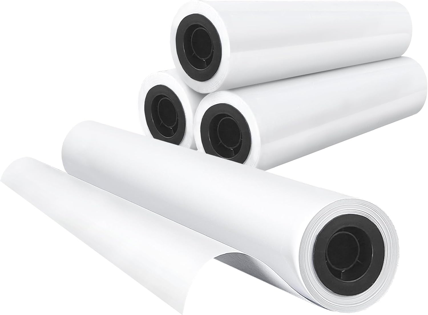 Wide Format Bond Paper 24''x 150', 4 Rolls, Goefun CAD Paper Rolls, 20lb Plotter Paper Roll on 2" Core for CAD Printing on Wide Format Ink Jet Printers