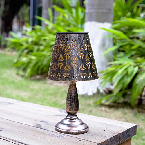 Outdoor Solar Table Lamp, Metal Waterproof Solar Powered Patio Outside Decorative Table Lamp For Garden Courtyard Yard Indroor Frontdoor #TOP11