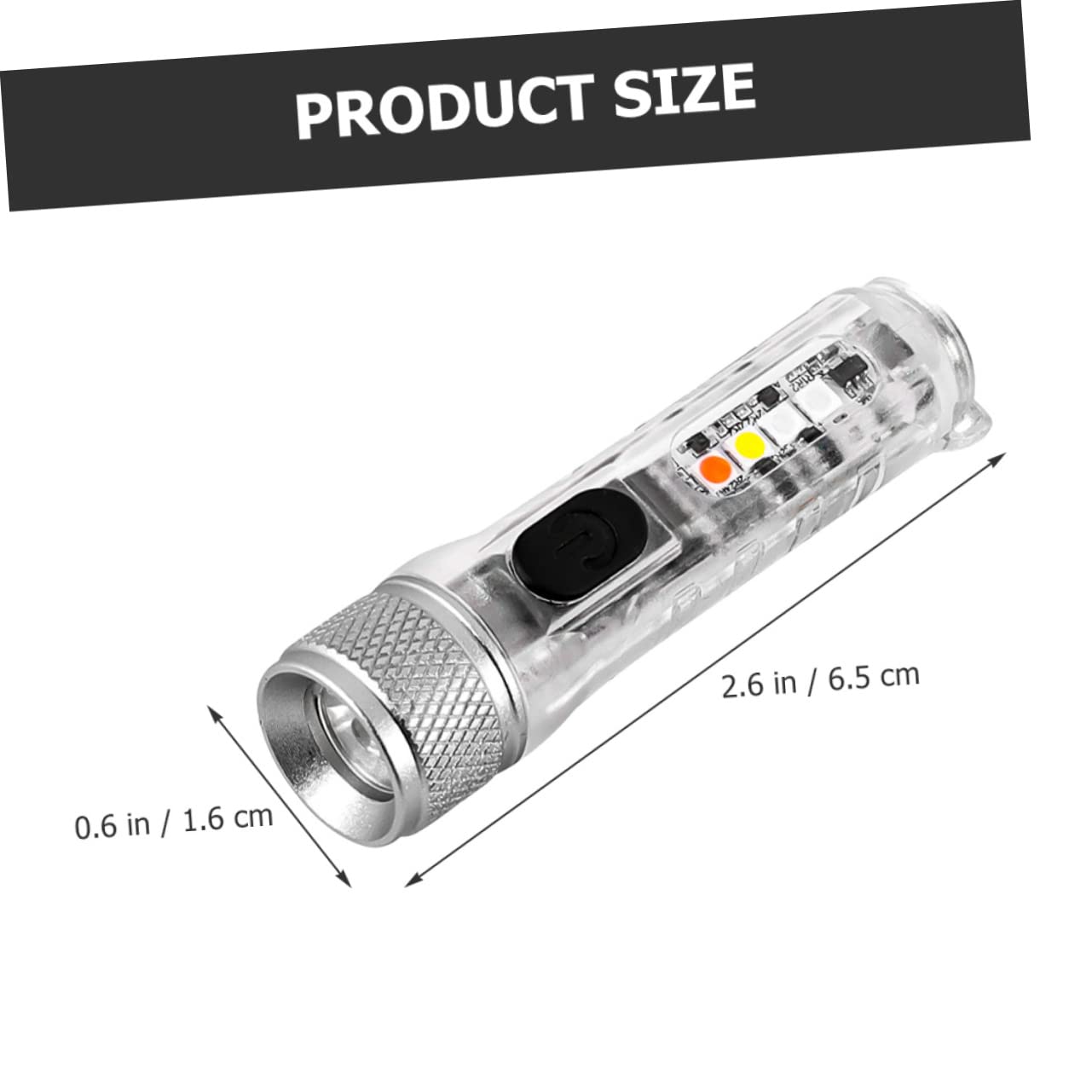 OSALADI 2pezzi Mini Torcia Led Ricaricabile Con Luminosità Portachiavi Per Uso Esterno Lumen Con e Lenti Innovative