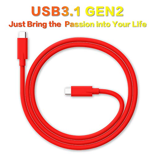 Image of USB C to USB C 3.1 Gen 2 Cable with 100W PD,10Gbps Data Transfer 5A Fast Charging Type C to C Cord Compatible with Smartphone, Tablet, Laptop - Red, 3.3Ft