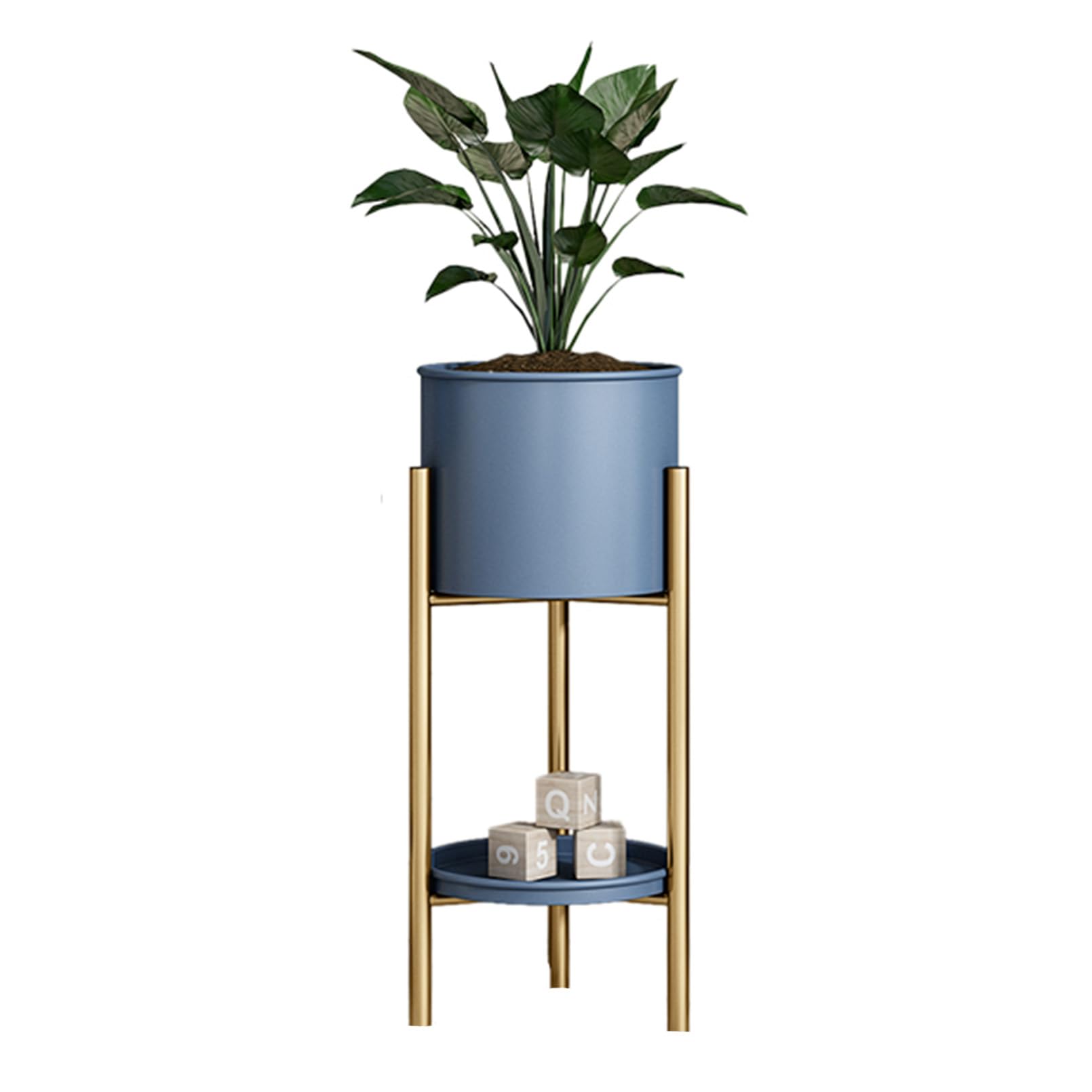 Support de plante unique en métal noir au design minimaliste et robuste