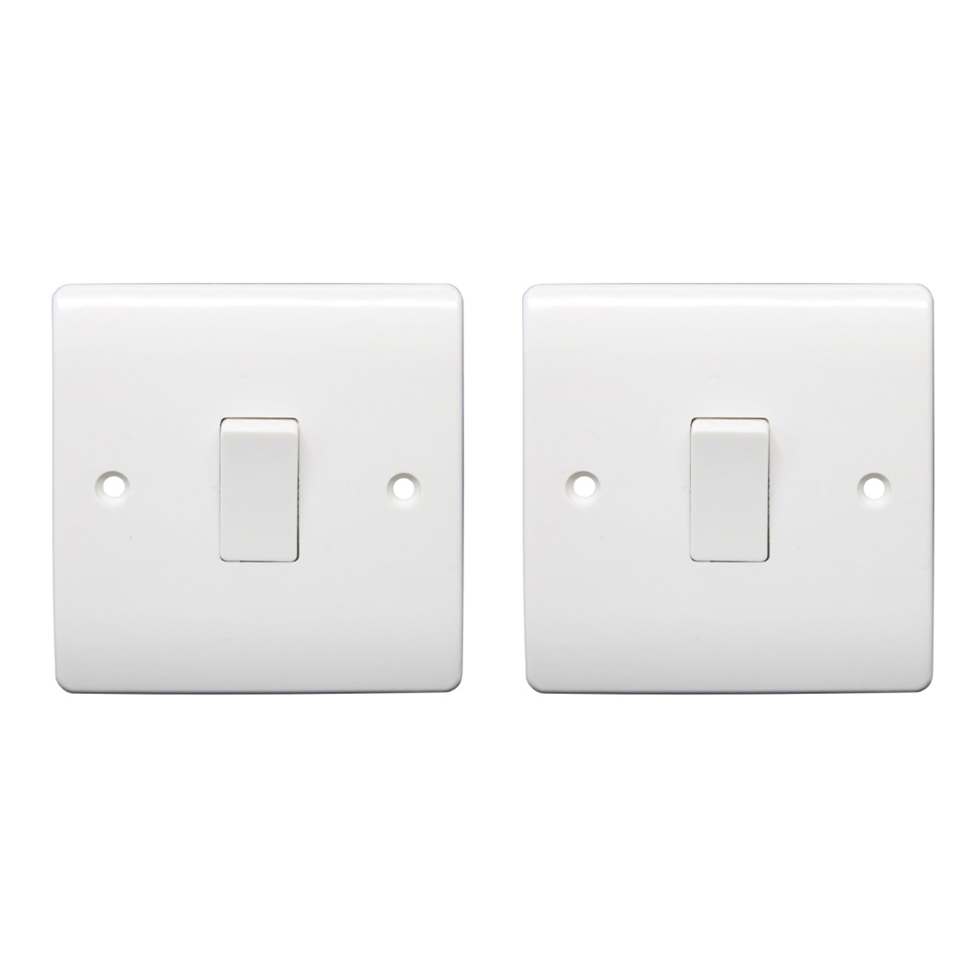 Securlec 2 Way 1 Gang Light Switch, Easy Installation, Lightweight, Square Edge, Wall Mounted, Dual Control Function, Ideal for Lighting, Appliances, Chargers & Household Applications (Pack of 2)