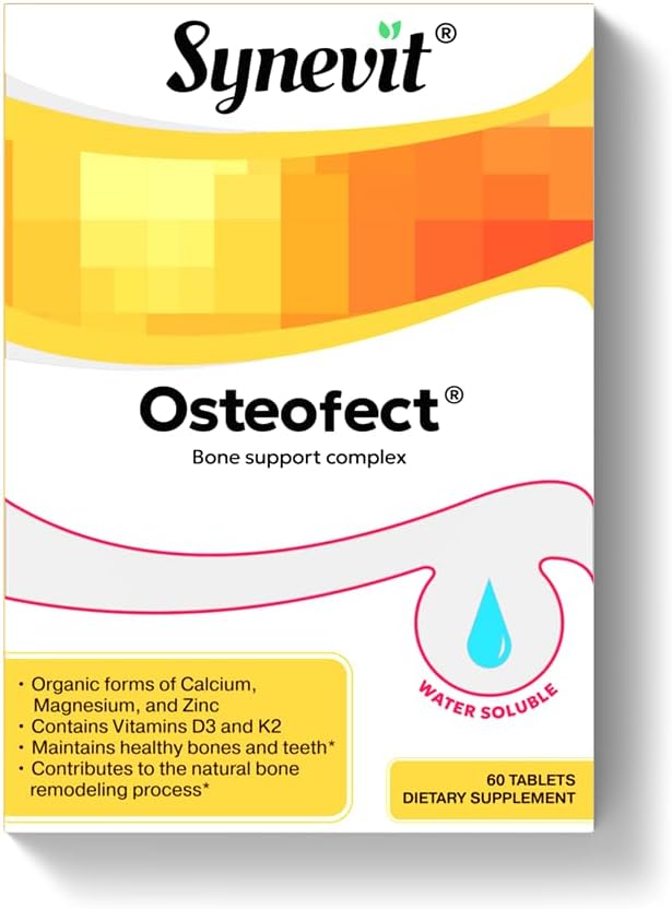 Osteofect® Bone Support Complex, Organic Calcium with Vitamin D3 & K2, Magnesium & Zinc - Supports Healthy Bones & Teeth, 60 Veg Capsules