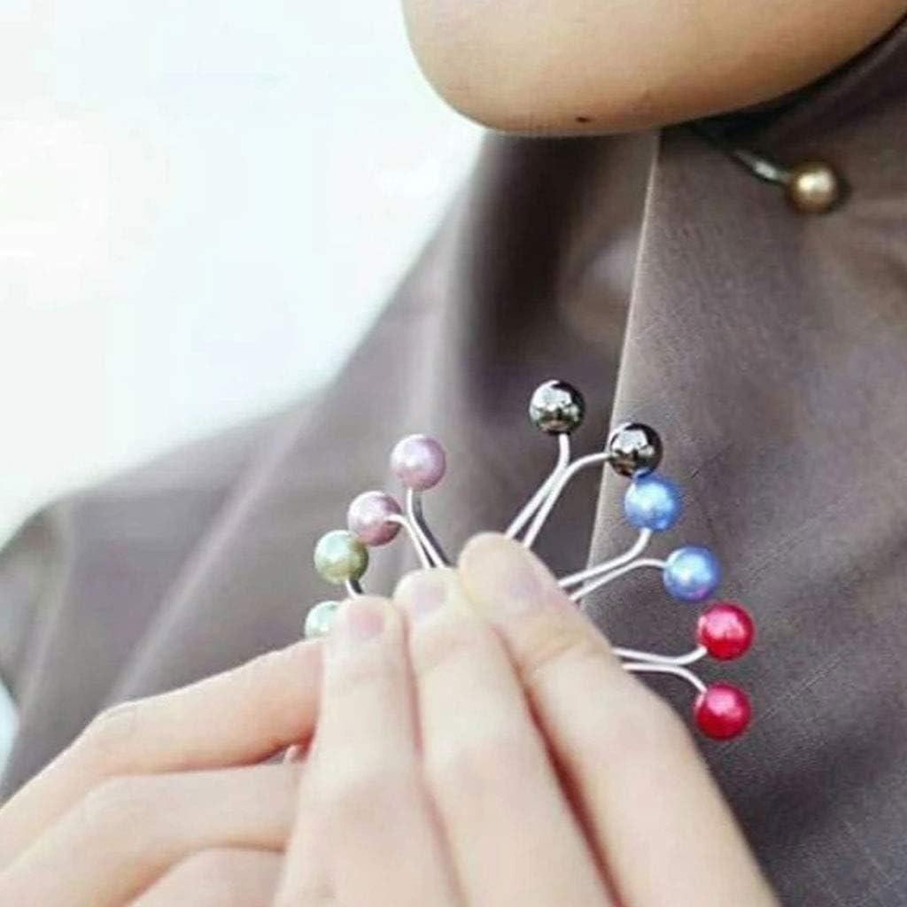 5Pcs/Set Islamic Women Headscarf Hijab U Clips Glitter Colored Imitation image 2