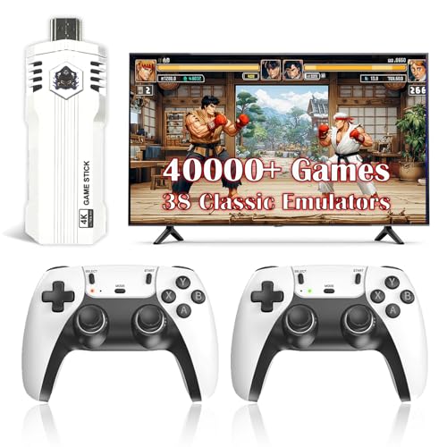 Upgrade Retro Gaming Console Pro with 40,000+ Built-in Classic Video Games, Retro Game Stick with 38...