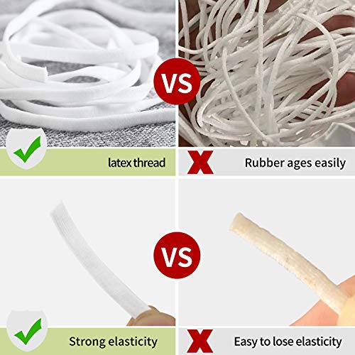 image for E-accexpert 160 Yard 1/4 inch Wide Elastic Cord Band Knitted High Sewi