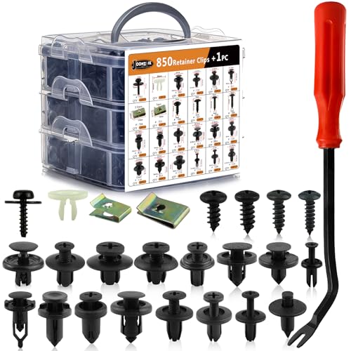 Car Retainer Clips Bumper Clips Plastic Rivets 851PCS Metal Screw Auto Fastener Push Pin Kit Set Panel Clips with Fastener Remover for GM Ford Toyota Honda Chrysler