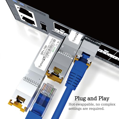 Image of 10GBASE-T SFP+ Copper 80m RJ45 Transceiver - 2.5G /5G /10G SFP+ to RJ45 Module, MSA Compliant Copper SFP+ Transceiver for Cisco D-Link Mikrotik Netgear Ubiquiti and More