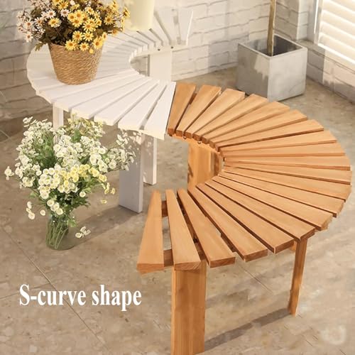 Banc de jardin courbé jaune résistant aux intempéries pour terrasse