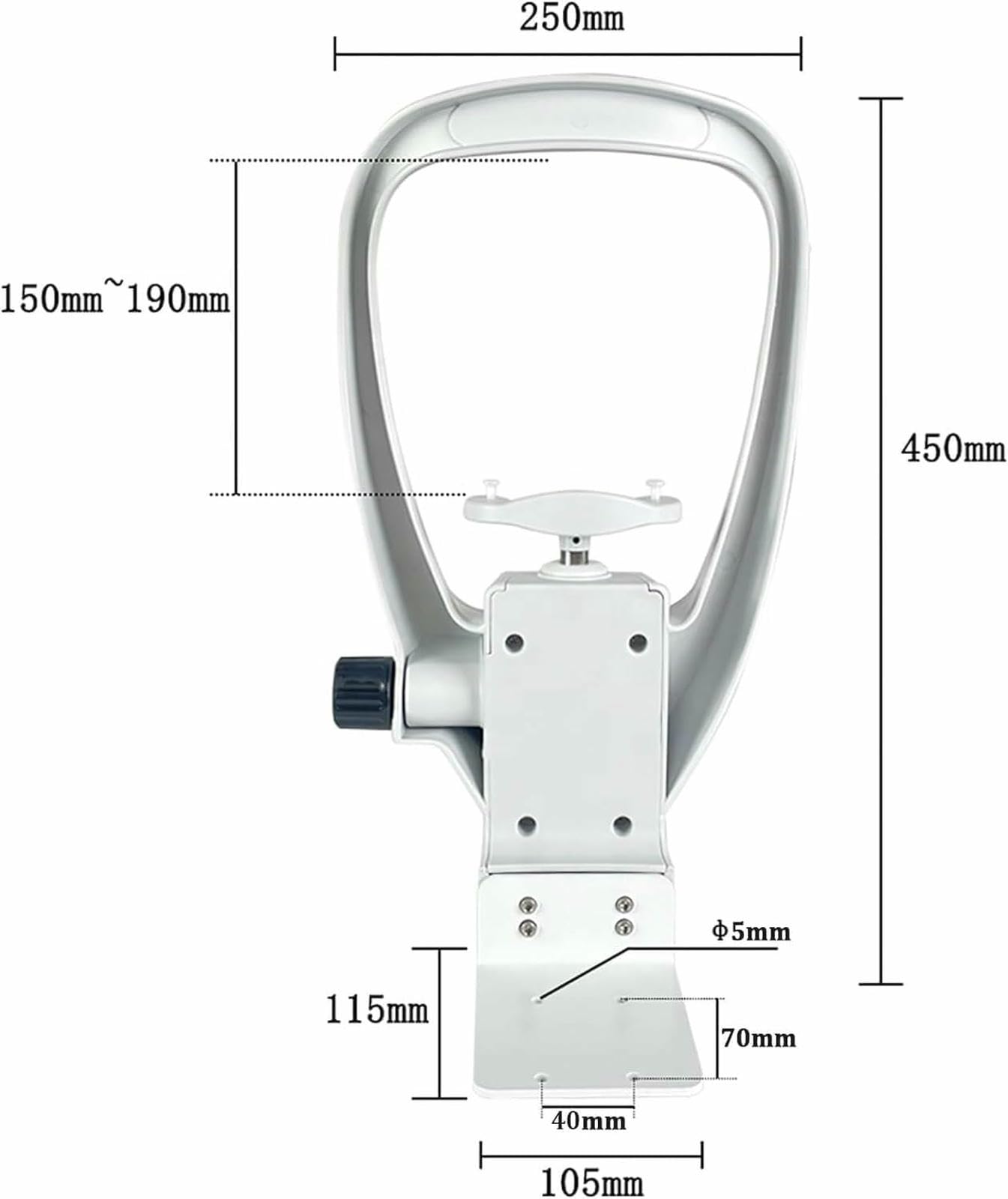 Supporto per Mento e Fronte per autorefrattometro - Staffa Regolabile - Accessorio optometrico Resistente per la Cura della Vista