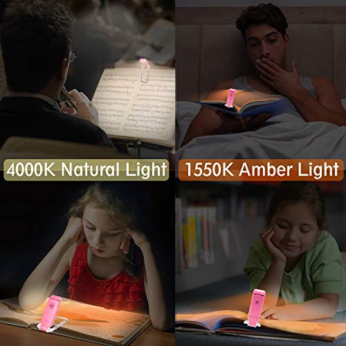 HONWELL LED Luce per libro con clip, Luce da