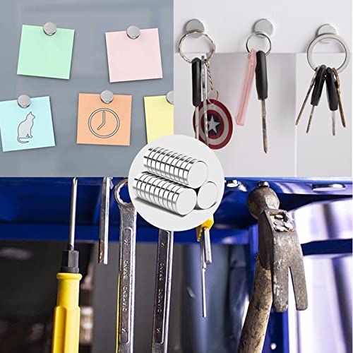 Image of TRYMAG 12x3mm 30Pcs Rare Earth Small Round Fridge Magnets for Whiteboard, Mini Neodymium Locker Magnets for Crafts, Whiteboard, Scientific Models, School