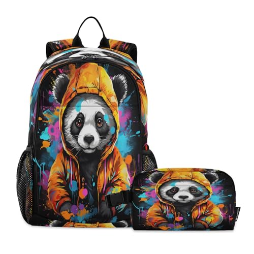 Sac à dos panda aquarelle pour soulager le dos des élèves au quotidien