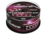 Ejecución: husillo MediaRange Llaves de CD-R (700 MB/80 min, 52 aumentos/husillo, 50 unidades)