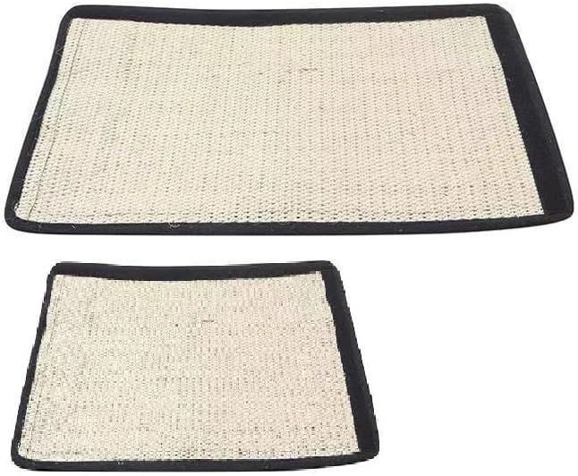 Miniatura 5 de Tapete rascador de sisal natural para gatos, paquete de 2 alfombrillas de sisal fino rascador con protección de velcro para muebles, sofá, silla,