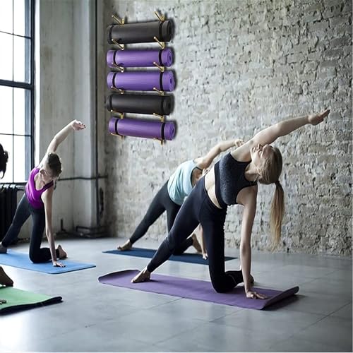 Rangement mural tapis de yoga support rouleau de massage fitness
