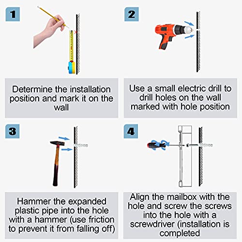 Yoobox Mailbox Wall Mount, Steel Mail Boxes With Key Lock, Drop Box For Waterproof & Rust-Proof, Large Capacity, For House And Gates, 14.57 X 14.57 X 4.33 Inch, Black Md002 Pro #TOP6