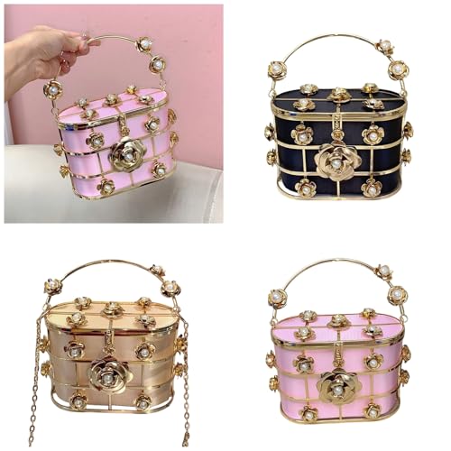 Sac seau de soirée chic pour mariage avec perles fleurs - 3