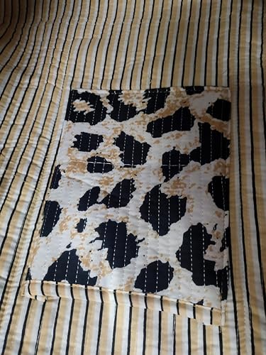 Image of Cotton Tiger Block Print Tote Bag, Indian Handmade Shopping Shoulder Bag, Unisex Market Daily Use