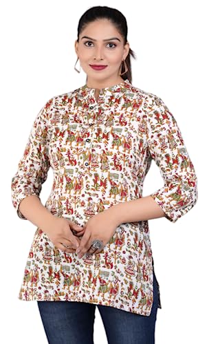 Image of Jikonet Women's Printed Rayon Straight Short Kurti