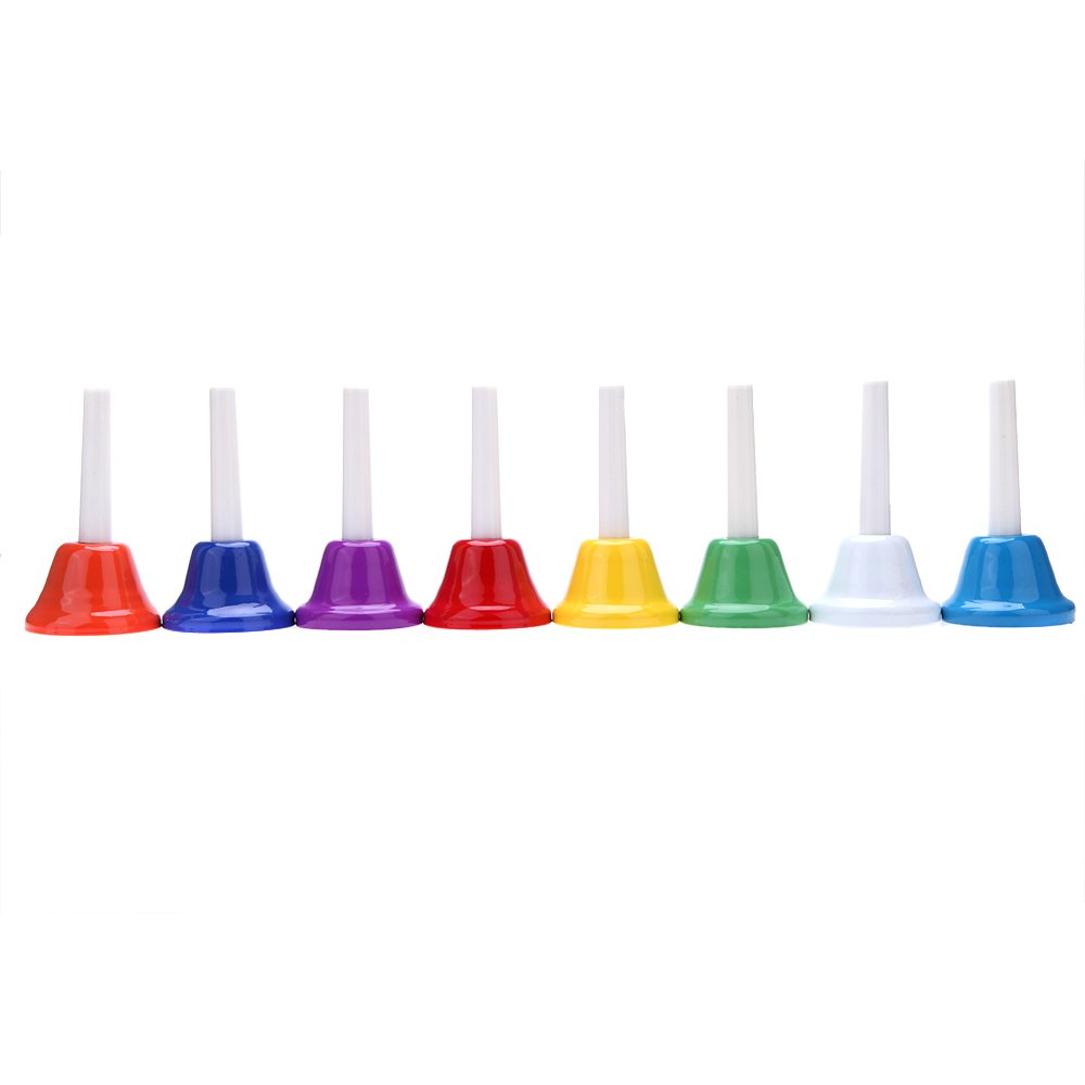 Btuty 8 Nota Handbell Campanellini Strumento a Percussione Mano Bell Métallique Colorato Musicale