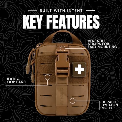 Image of My Medic Sidekick Pro - Camping Hiking and Backpacking First Aid Kit - 70 Items with Tourniquet - HSA and FSA Eligible - Small Ifak Great for Travel or Motorcycle - Portable Emergency Kit - Coyote