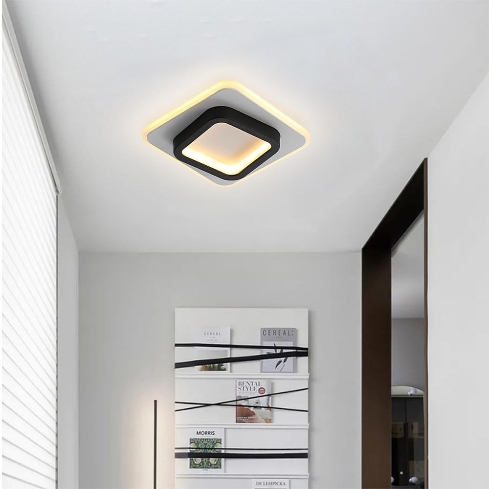 Kwadratowa Sufitowa Led Z Możliwością Regulacji, 3000K/4500K/6000K, Do Korytarza, Sypialni, Ganku, Nowoczesna Metalowa Sufitowa/Ciemny/20 Cm