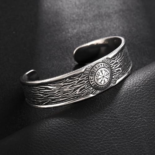 Pulsera Vegvisir de acero inoxidable ajustable para hombre miniatura 2