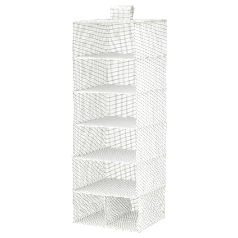 STUK Storage with 7 compartments, White/Grey, 30x30x90 cm (11 ¾x11 ¾x35 ½)