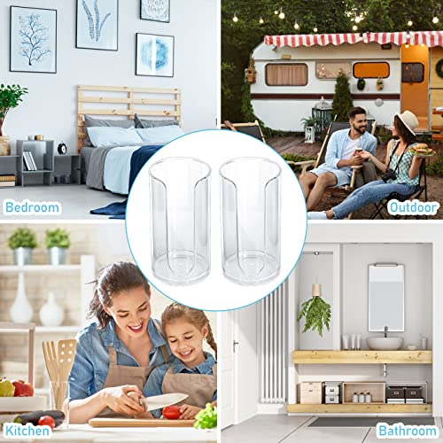 Wxj13 2 Pack Small Paper Cup Dispenser Plastic Dispenser Cup Holder Compact Paper Cup Dispenser Storage Holder Mouthwash Cup Holder For Bathroom Countertop Dresser（Clear） #TOP6