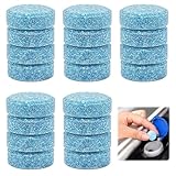 20 Tabletas Efervescentes Limpieza Cristales Coche, Ultra Eficaces Anti-Manchas Disolución Rápida Parabrisas Ventanas Laterales Azul Fórmula Biodegradable Anti-Cal