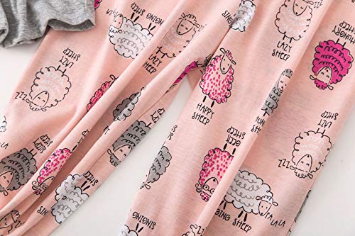 Image of Women Plus Size Pajama Sets Summer Cotton Sleepwear Tops with Capri Pants Pj Sets Fun Prints Pajama Sets