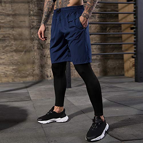 Ajcoflt Shorts de esportes Bolsos de secagem rápida Solto respirável Gym Running Workout Activewear