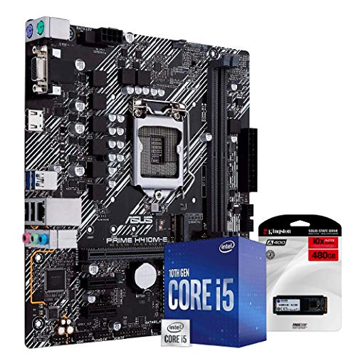 Kit Upgrade Placa Mãe Asus H410M-E, Processador Intel Core i5 10400 4.30Ghz Décima Geração, SSD King