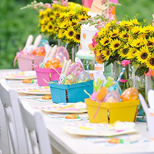 Grunyia Artificial Flowers Fake Sunflowers, 4Pcs Faux Silk Flowers Floral Table Centerpieces Arrangements Home Kitchen Office Windowsill Hanging Spring Decorations #TOP3