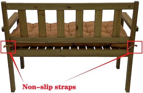 Miniatura 5 de SEAHOME Cojines impermeables para asiento de banco de jardín para interiores y exteriores, cojín copetudo para muebles de patio, columpio, mimbre,