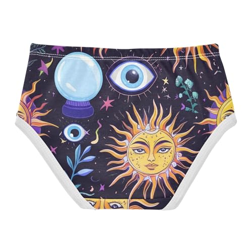 Mystical Suns Faces Eyes Cute Panties Girl Girls Underwear Toddlers Cotton Stylish Kids Briefs Undies 2t2