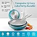 Gotham Steel 3 Piece Nonstick Ceramic Fry Pans Set, 8', 10' & 12', Nonstick Skillet Set, Omelet Pan, PFOA Free, Dishwasher Safe, Cool Touch Handle - Turquoise Blue