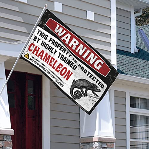 Drapeau caméléon avertissement grand format pour décoration murale yard art - 5