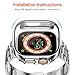 iiteeology Compatible with Apple Watch Band Ultra 3 Ultra 2 Ultra, Upgraded Stainless Steel Band with iWatch Screen Protector Case for Men Silver/Silver