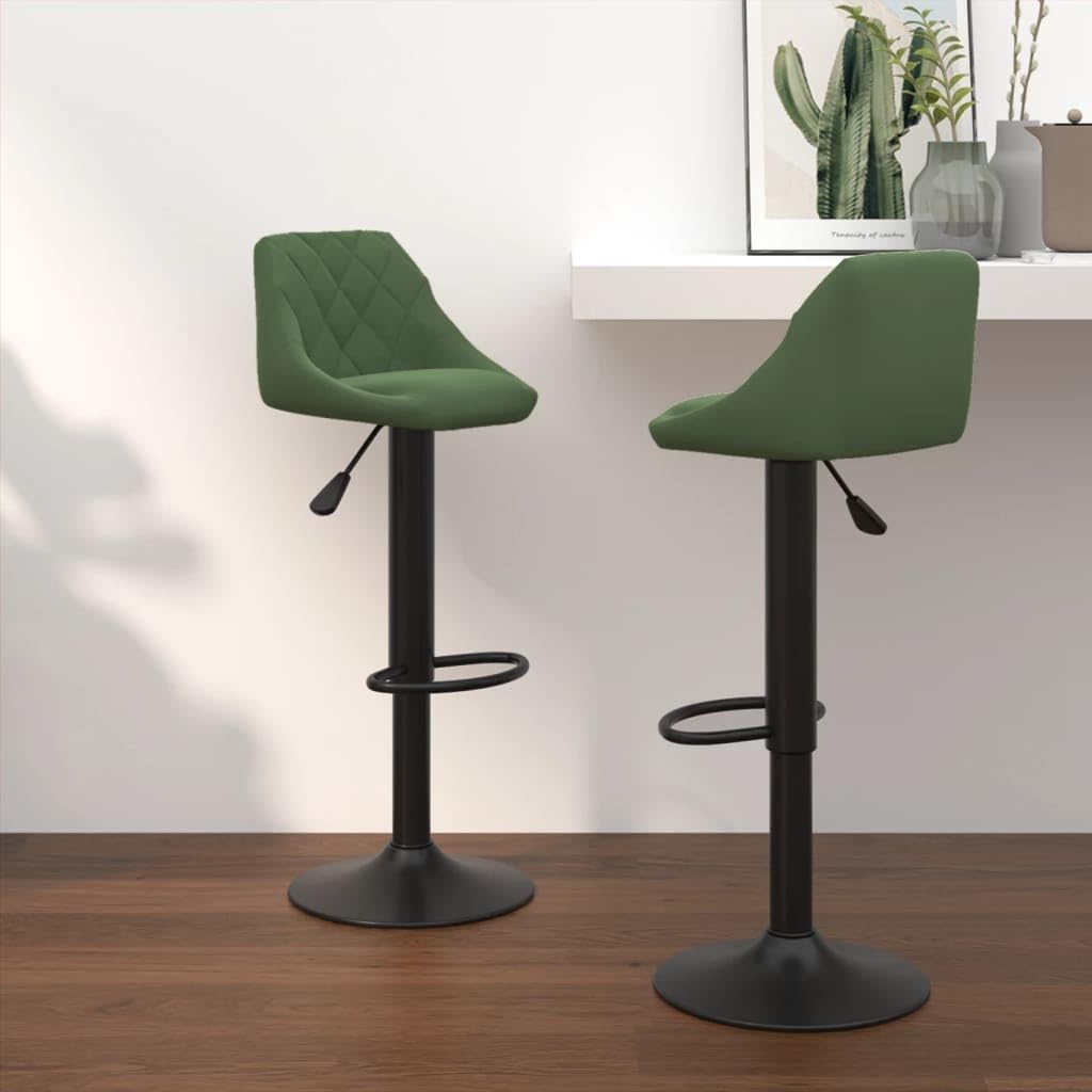 Sgabello da bar, 2 pezzi, velluto verde scuro