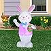 Gemmy Easter Bunny Holding Easter Egg Airblown Inflatable Easter Rabbit